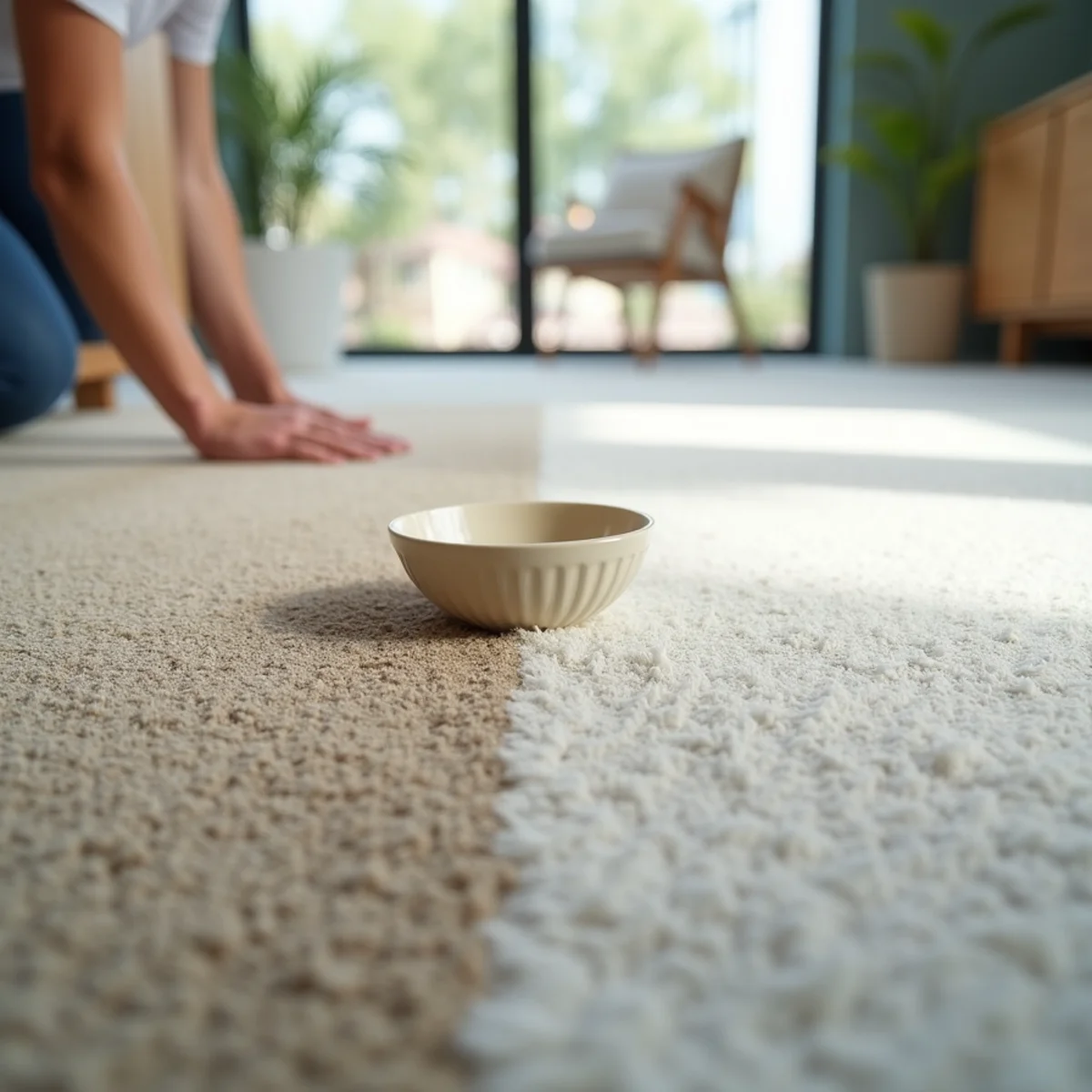 Before and after commercial office carpet cleaning in Oceanside, CA